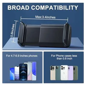 xuenair Wall Phone Holder, Mirror Phone Holder Mount Stand[Solide Arm],Reusable Suction Cup Phone Holder for Bathroom Wall Kitchen Car Dash Window for Tiktok YouTube Make Up