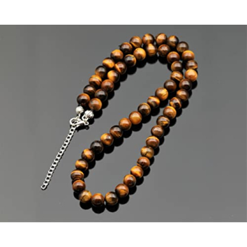 Natural Tiger Eye Choker with 8mm Genuine Beads - Unique Necklace