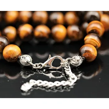 Natural Tiger Eye Choker with 8mm Genuine Beads - Unique Necklace