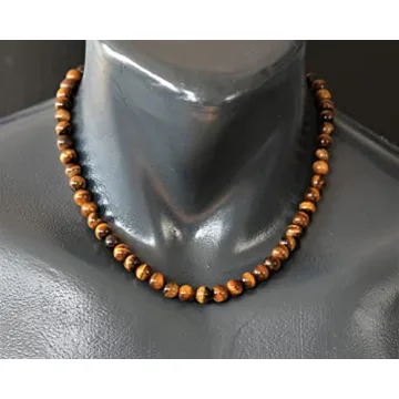 Natural Tiger Eye Choker with 8mm Genuine Beads - Unique Necklace