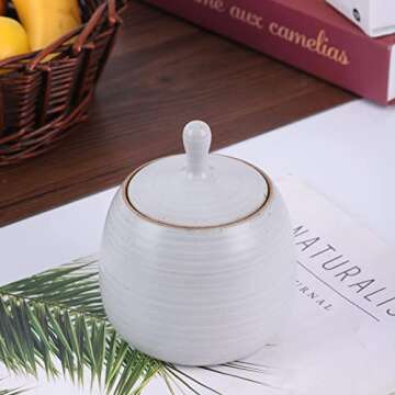 Amoysanli Kitchen Canisters Vintage Ceramic Food Storage Jar with Airtight Lid for Tea, Coffee, Herb...