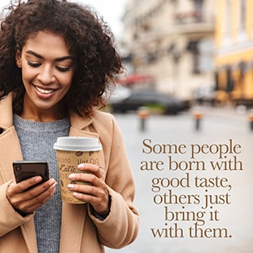 Disposable Paper Cups with Lids - 50 Pack Eco Friendly