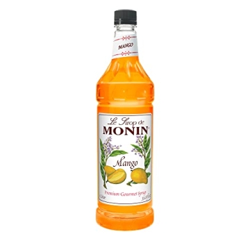 Monin Mango Syrup - Tropical Flavor for Cocktails, Sodas, and Lemonades, Gluten-Free, Non-GMO (1 Lit...