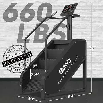 Stepper Machine, GMWD Stair Stepper with LED Screen, Commercial Grade Stair Climber Exercise Machine with 15 Resistance Levels, 441LBS, 24-164 Steps/Minute, SS02 Pro