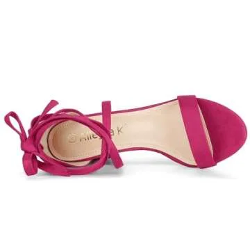 Allegra K Chunky Lace Up High Heels for Women