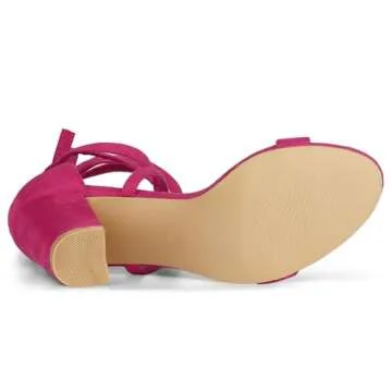 Allegra K Chunky Lace Up High Heels for Women