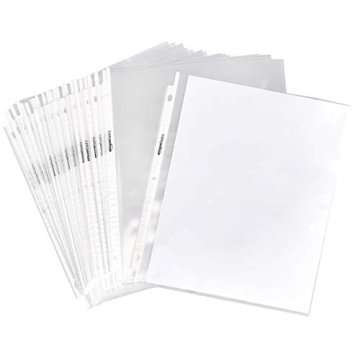 Amazon Basics Clear Sheet Protector for 3 Ring Binder, 500-Pack, Durable & Acid-Free