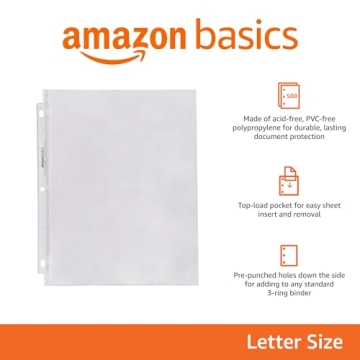 Amazon Basics 500-Pack Clear Sheet Protectors for Binders