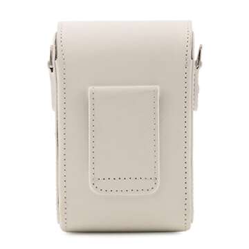 Mega Gear MG1416 Canon PowerShot G7 X Mark II, G7 X Leather Camera Case with Strap, PU Leather, White