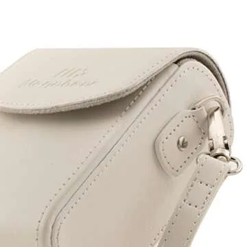 Mega Gear MG1416 Canon PowerShot G7 X Mark II, G7 X Leather Camera Case with Strap, PU Leather, White