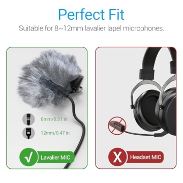 Cubilux Wind Muff for Lavalier Mic Outdoors 6-Pack