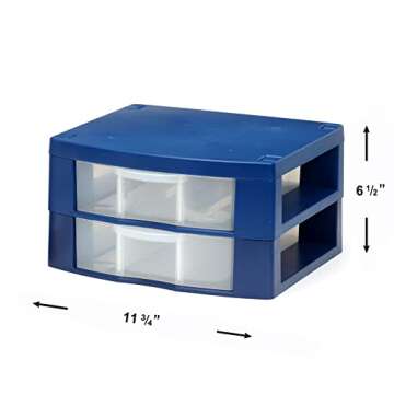 Tools for School Locker Drawer. Includes 2 Removable Drawer Dividers. Heavy Duty. Fits 12" Wide Lock...