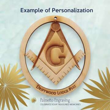 Mason Ornament, Personalized Freemason Gifts for Men, Masonic Gifts for Men, Free Mason Ornament, Ma...