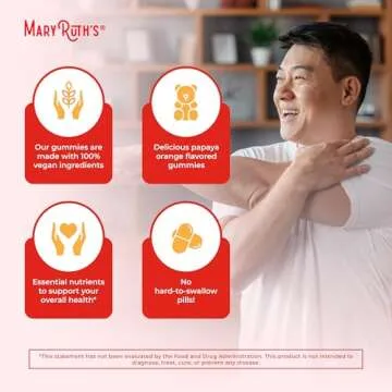 MaryRuth Organics Mens Multivitamins Gummies | Vegan Mens Vitamins | Mens Daily Multivitamins for Immune Support | Non-GMO & Gluten Free Vitamins for Men | 0g Sugar Per Serving | 60 Count