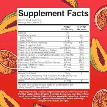 MaryRuth Organics Mens Multivitamins Gummies | Vegan Mens Vitamins | Mens Daily Multivitamins for Immune Support | Non-GMO & Gluten Free Vitamins for Men | 0g Sugar Per Serving | 60 Count