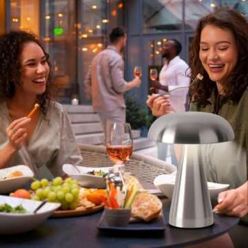 Leroxo Portable LED Table Lamp, Cordless Metal Desk Lamp,3 Color Touch Control Rechargeable Lamp,3-L...