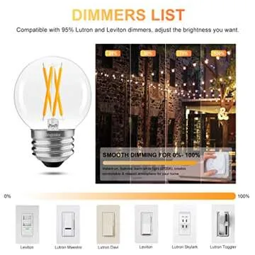 Dimmable E26 LED Bulb 4W Equal E26 40 Watt Light Bulb, 6 Pack G16.5 Light Bulbs Warm White 2700K, 4W LED Globe Small Light Bulbs for Chandelier, Ceiling Fan, Vanity, Wall sconces, AC120V, 400LM