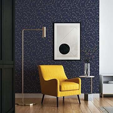 Navy Constellations Peel and Stick Wallpaper - Novogratz x Tempaper