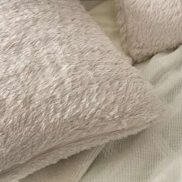 PAVILIA Fluffy Cream Ivory Throw Pillow Covers Set of 2