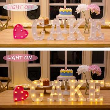 IFDGCTK Light Up Letters, Led Letters Lights 26 Alphabet, Decorative Lighted Letters, Battery Powered Led Marquee Light Up Letters for Party, Bar, Night Light, Home Decor(Letter S)
