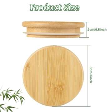 QTLCOHD 18 Pack Wide Mouth Bamboo Mason Jar Lids - Durable, Eco-Friendly & Stylish