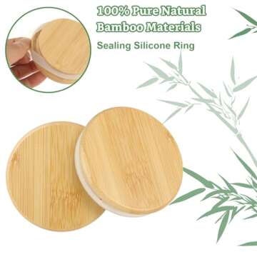 Eco-Friendly Bamboo Mason Jar Lids - QTLCOHD 18 Pack