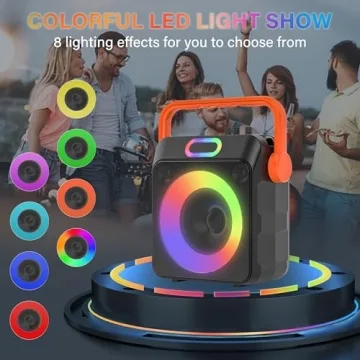 Karaoke Machine with 2 Wireless Microphones - Portable Speaker