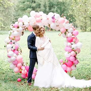 RUBFAC 129pcs White Balloons Different Sizes 18 12 10 5 Inch for Garland Arch,Party Latex Balloons for Birthday Party Wedding Anniversary Baby Shower Party Decoration