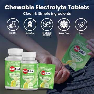 SaltStick Electrolyte FastChews - Lemon Lime Chewable Tablets