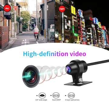 VSYSTO WiFi Motorcycle Dash Cam, Full Body Waterproof HD 1080P Front and Rear Sport Accident Proof Camera DVR for Motor Bike, Night Vision G-Sensor Loop Recording