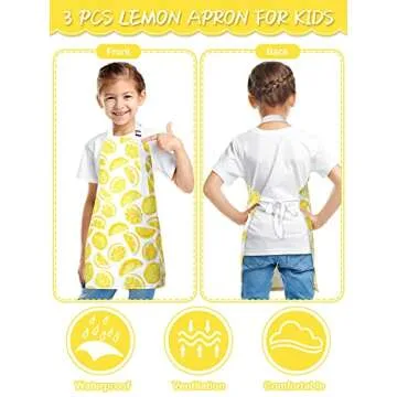 Jenaai Kids Lemon Apron Set - Fun & Functional for Ages 6-12