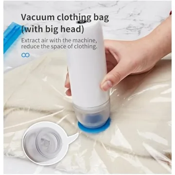 Vacuum Sealer for Sealing Food, Handheld Vacuum Pump Comes with 15 Small Vacuum Seal Bags for Clothing,Travel Vacuum Storage Bags with Electric Pump Suitable for Food, Baby Clothes and Toiletries