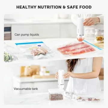 Vacuum Sealer for Sealing Food, Handheld Vacuum Pump Comes with 15 Small Vacuum Seal Bags for Clothing,Travel Vacuum Storage Bags with Electric Pump Suitable for Food, Baby Clothes and Toiletries