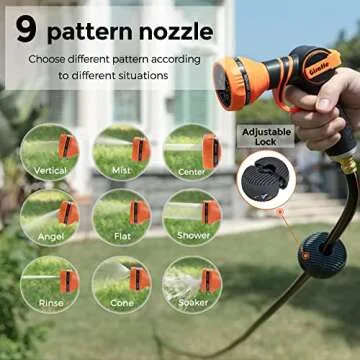 Giraffe Tools Metal Retractable Hose Reel 130 FT Wall Mounted Heavy Duty Hose Reel with 9 Pattern Nozzle 180 Deg Swivel, Metal Bracket Any Length Lock (1/2 130FT PRO, Dark Grey)