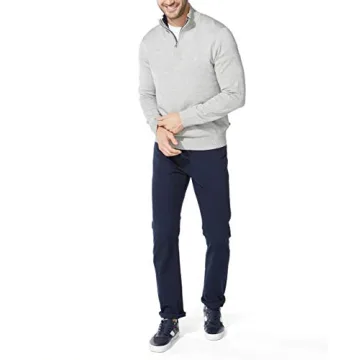 Nautica Men's Quarter-Zip Sweater in Grey Heather