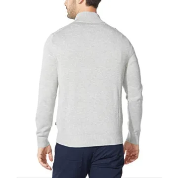 Nautica Men's Quarter-Zip Sweater in Grey Heather