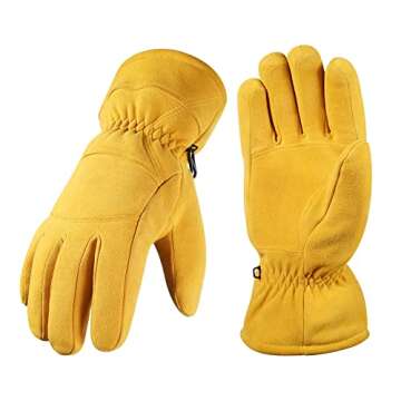 SKYDEER Durable Deerskin Mittens for Cold Weather Comfort