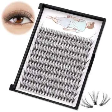 Dedila 8-20mm Available 200Pcs Handmade Natural long 20Roots Black Soft Individual False Eyelashes Cross Makeup Cluster Eyelashes Thickness 0.07mm D Curl Eye Lashes Extensions (22mm)