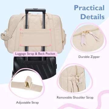 mommore Diaper Bag Tote Large Expandable Baby Travel Tote for 2 Kids Twins, Quilted Hospital Bag for Mom, Weekender