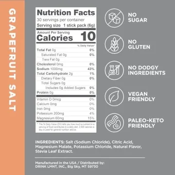 LMNT Zero Sugar Electrolytes - Grapefruit Salt Mix 30 Count