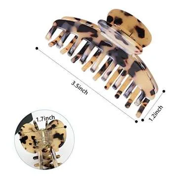 Stylish Medium Leopard Hair Claw Clips for Women