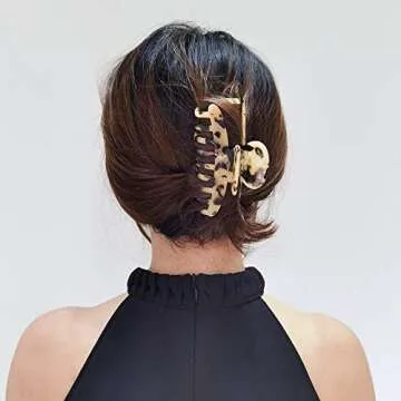 Stylish Medium Leopard Hair Claw Clips for Women
