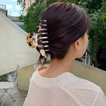 Stylish Medium Leopard Hair Claw Clips for Women