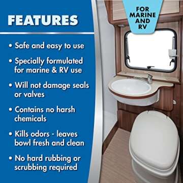 STAR BRITE Toilet Bowl Cleaner for Boat, RV - Removes Stains, Fresh Scent 16oz (086416)