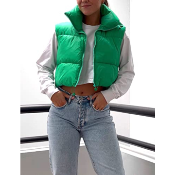 Stylish APAFES Winter Cropped Puffer Vest for Women