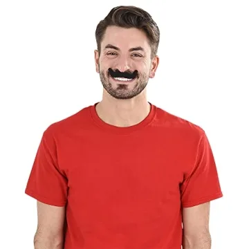 Black Fake Mustaches Pack of 12 for Costumes