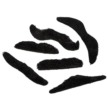 Black Fake Mustaches Pack of 12 for Costumes