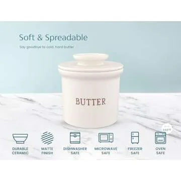 KooK Butter Keeper Dish for Soft Fresh Butter