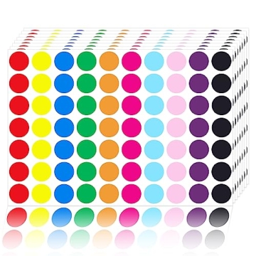 Ouzoustate 2800 PCS Dot Stickers - 3/4" Color Round Circle Labels for All Uses