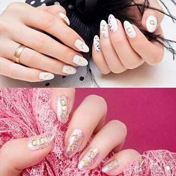 Maitys 104 Pieces Letter Nail Studs 3D Capital Charms Letters and Rhinestone Crystal Nail Decals English Alphabet Fingernail Art Decoration for Women Female DIY Fingernail Art(Gold)